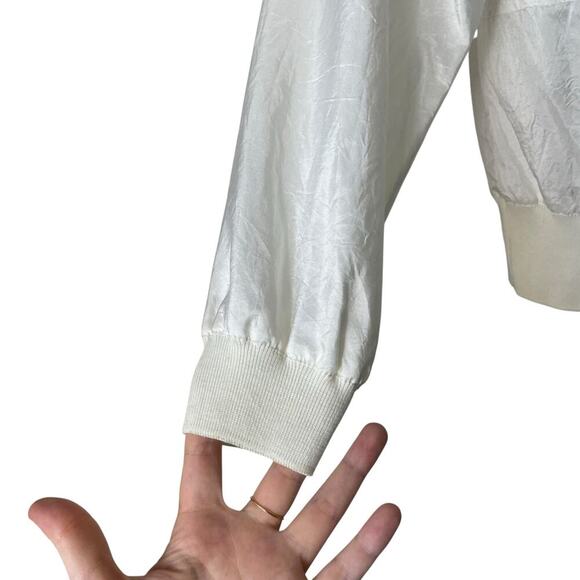 Vintage Josephine Ivory Windbreaker Semi cropped With Shoulder Pads Size Small - Picture 2 of 8